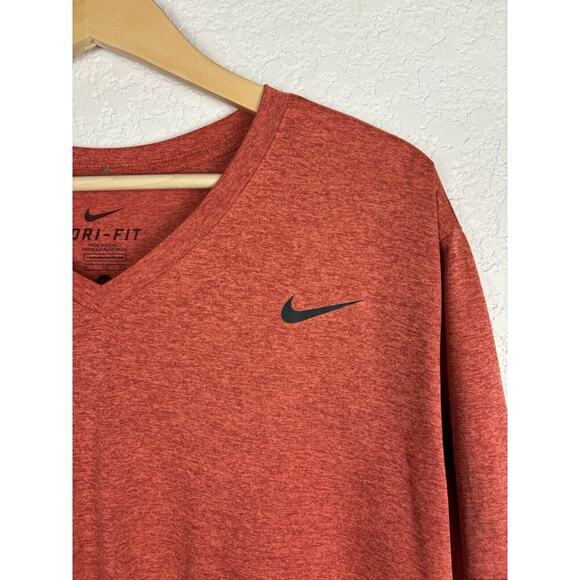 Bundle of 2 Nike Dri Fit TShirt Mens Size XL Orange Black Vneck Athletic Workout - Picture 3 of 14
